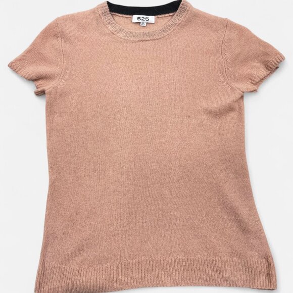 525 Women's X-Small Pink Cashmere Sweater Short Sleeve Crew Neck Size XS - Picture 1 of 7